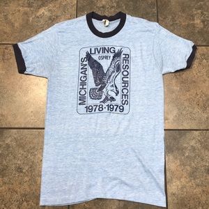 VTG 70s Osprey Michigan Resource T-Shirt Size L(Fits M)
